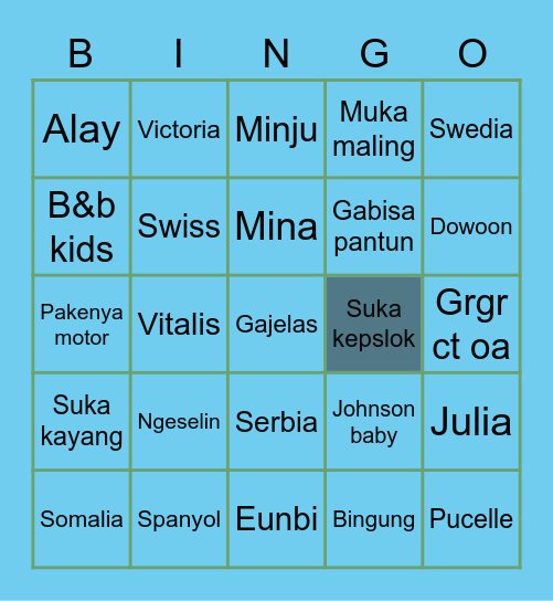 Bingo Mina Bingo Card
