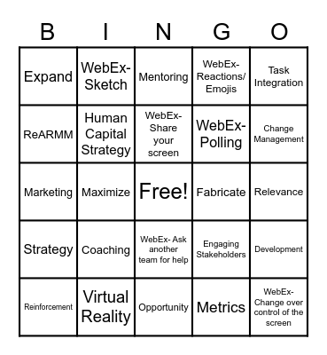 PMR BINGO Card