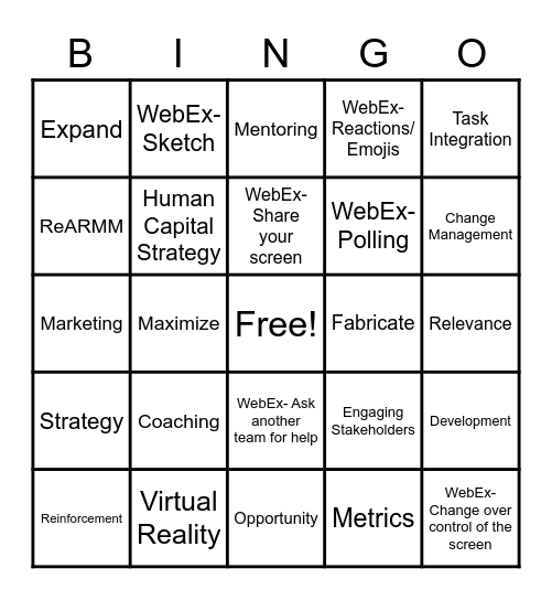 PMR BINGO Card