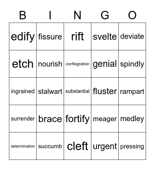 5th Grade WM - List # 3 Bingo Card