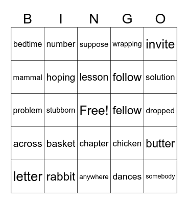 3-4/12 Bingo Card