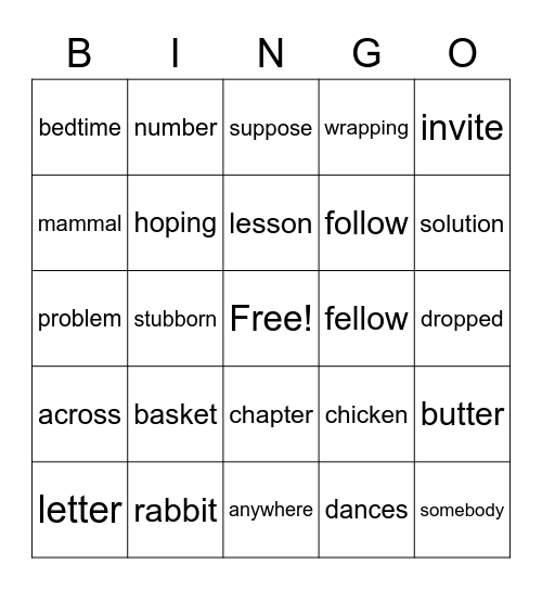 3-4/12 Bingo Card