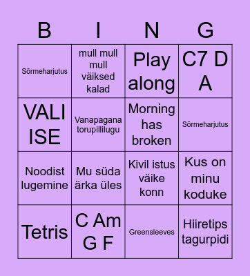 UKULELE BINGO Card