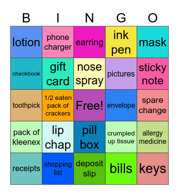Patti's Purse Bingo Card