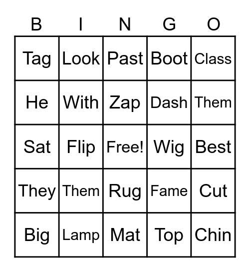 Sight Words Bingo! Bingo Card