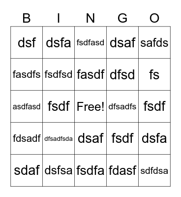 Mr. John's animal Bingo Card