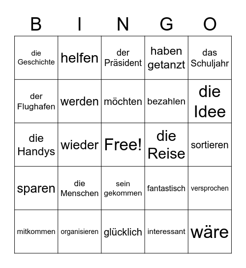 Arme Anna 7-9 Vocab Bingo Card