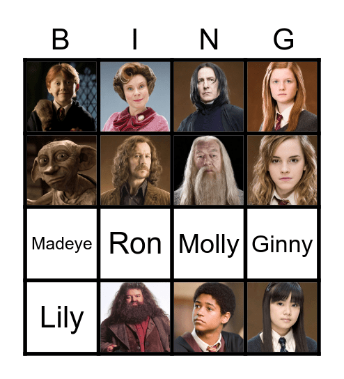 Harry Potter Bingo Card