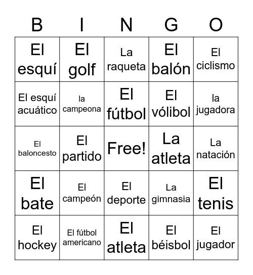 LOS DEPORTES Bingo Card