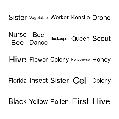 BEE-I-N-G-O Bingo Card