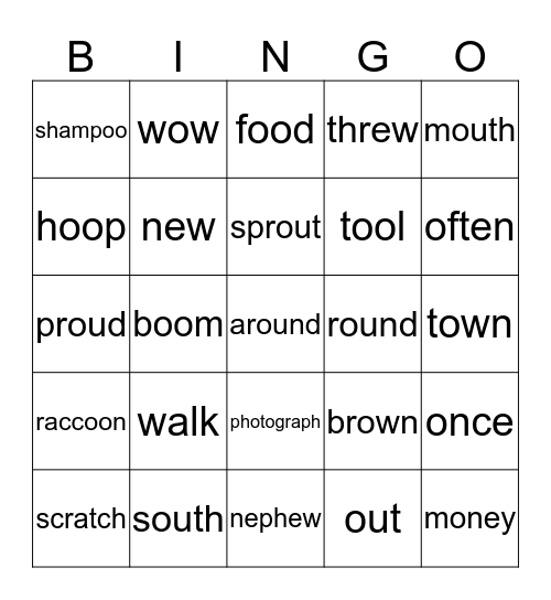 Phonics Fun Bingo Card