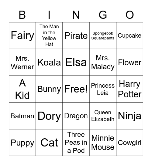 Guess Gillespie's Get-Up! Bingo Card