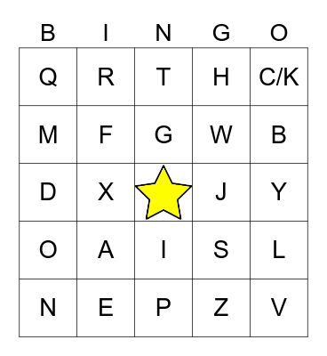 Uppercase Alphabet Bingo! Bingo Card