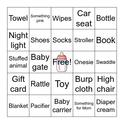 Baby Gift Bingo Card
