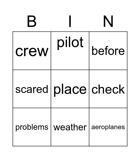How My Day Flies Bingo Card