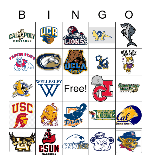 UB052021-College Mascot Bingo Card