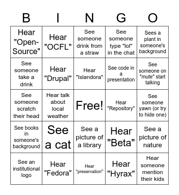 Fedora BINGO Card