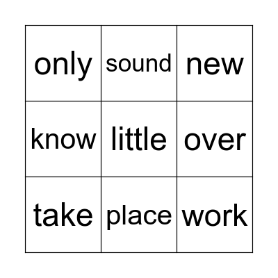 Sight Word Bingo (second fry) Bingo Card