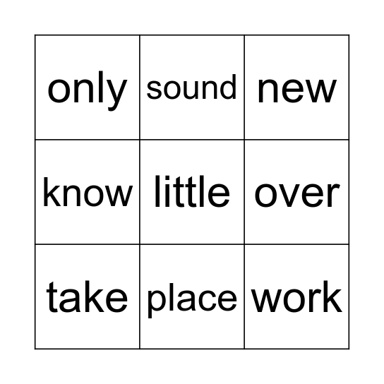 Sight Word Bingo (second fry) Bingo Card