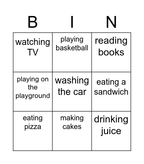 HOME ACTIVITIES Bingo Card