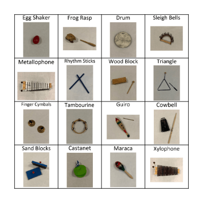 Classroom Instruments Bingo Card