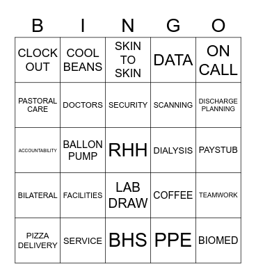 HAPPY HOSPITAL WEEK 2021 Bingo Card