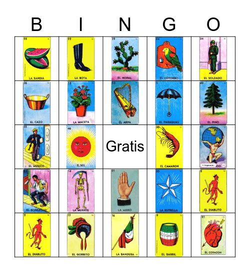 Loteria! Bingo Card