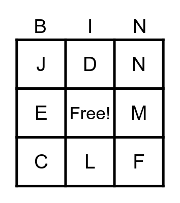 Alphabet Bingo Card