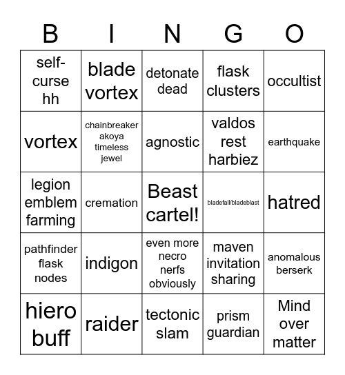 nerf bingo Card