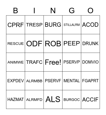 Telecommunicators 202q Bingo Card