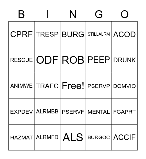 Telecommunicators 202q Bingo Card