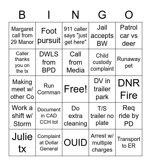 911 Tele-Week! Bingo Card