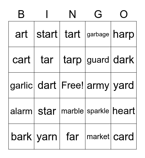 /ar/ Bingo Card