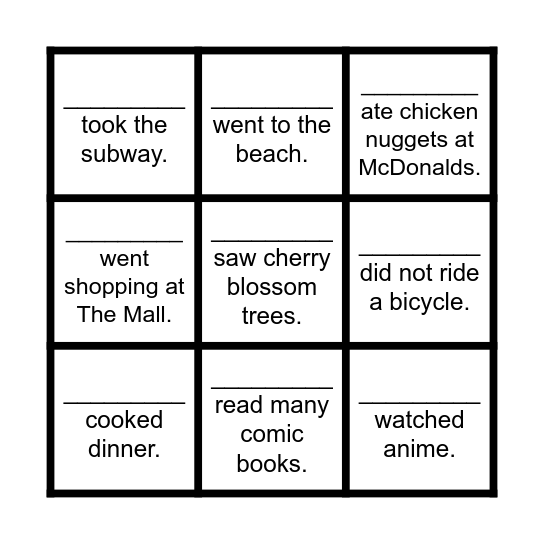 Bingo Card