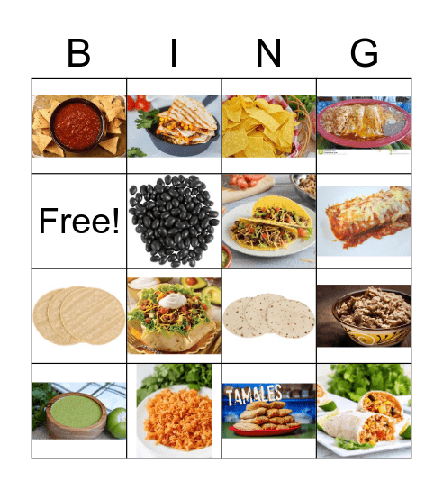 MEXICAN FOOD Bingo Card