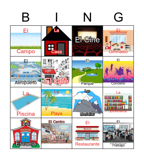 SP.1 lugares intro Bingo Card