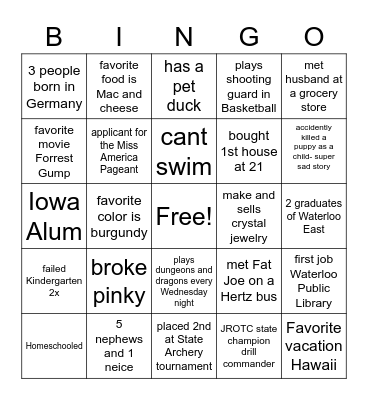 Get to Know Ansborough Bingo Card