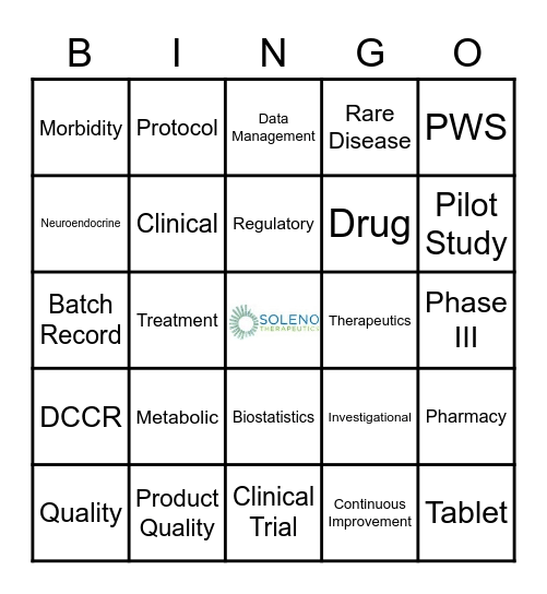 Soleno Virtual Happy Hour Bingo Card