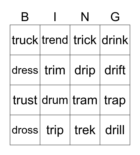 dr & tr Bingo Card