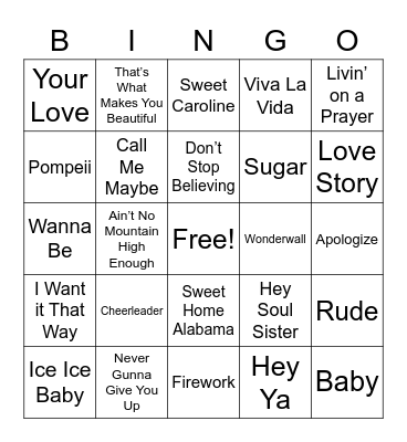 Music Bingo Card