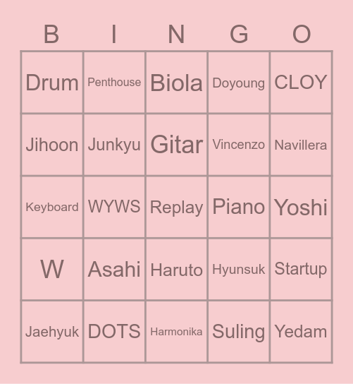 Miyeon Cantik Bingo! Bingo Card