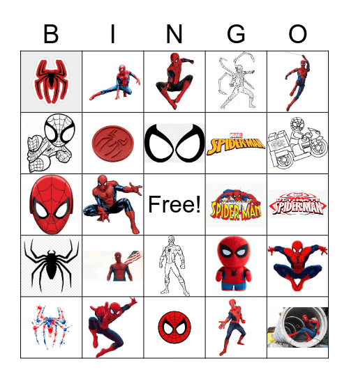 Spiderman Bingo Card