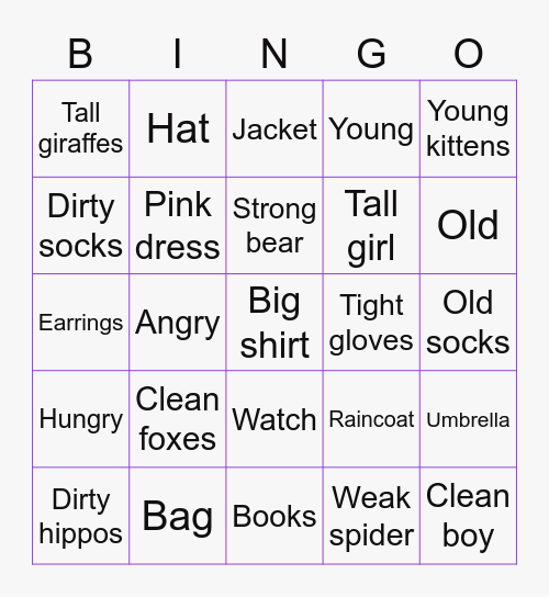 Hop 3 Review Words Bingo Card