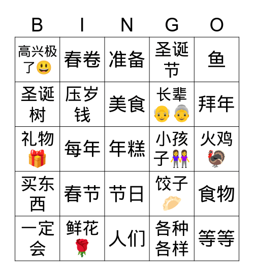 8CB2 L10 美食 Bingo Card