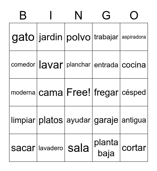 La Casa Bingo Card