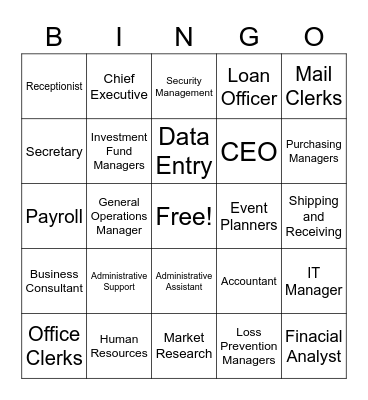 Business Management and Administration Bingo Card