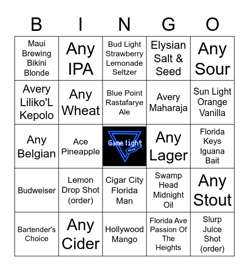 Craft Beer Bingo Card