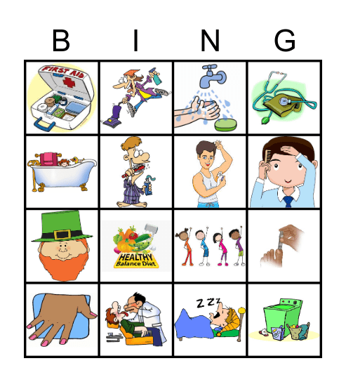 HEALTH AND HYGIENE 1 Bingo Card