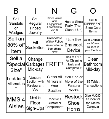 Store Bingo - February 2015 Bingo Card