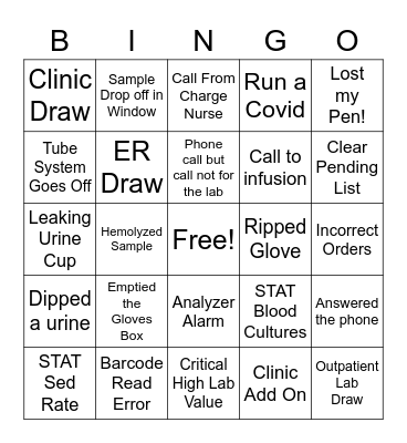 Lab Bingo Card